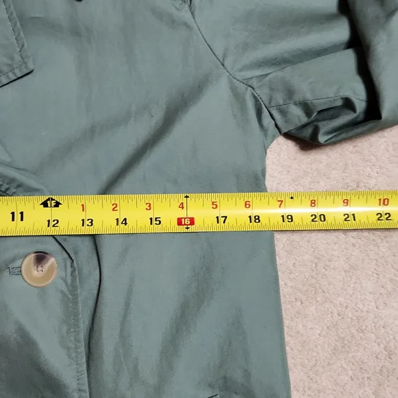 Charter Club Rain Trench Coat Water Resistant- Medium Green - Picture 8 of 9